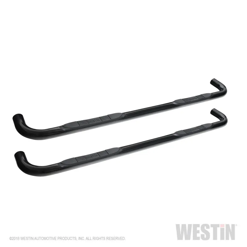 Westin E-Series 3 in OD Bent Step Bars - Black Powder Coat - Crew Cab - GM Fullsize Truck 2019-21 - Pair