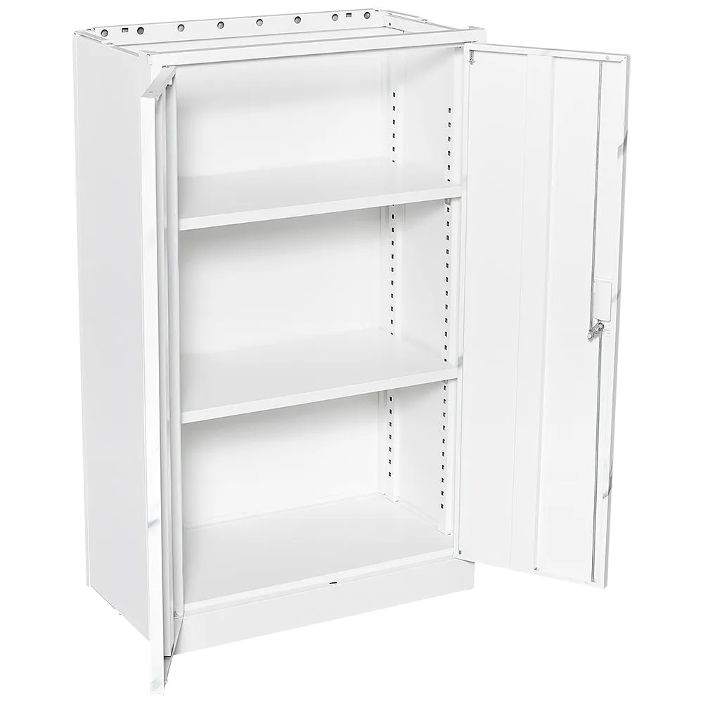 White Marble Metal Storage Cabinet: Locking Doors, Adjustable Shelf - Ideal for Home Office, School, Garage - Folding Filing & Locker Cabinet