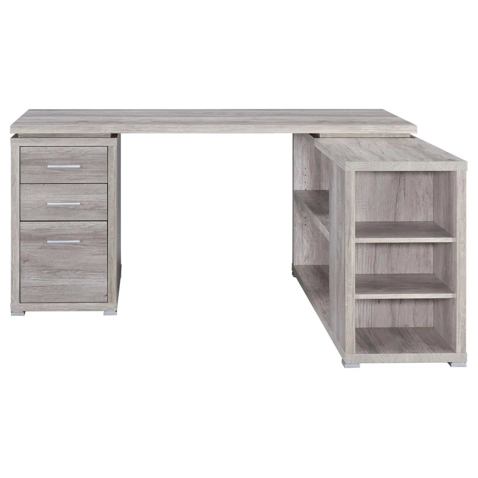 Yvette Gray Driftwood L-shape Office Desk